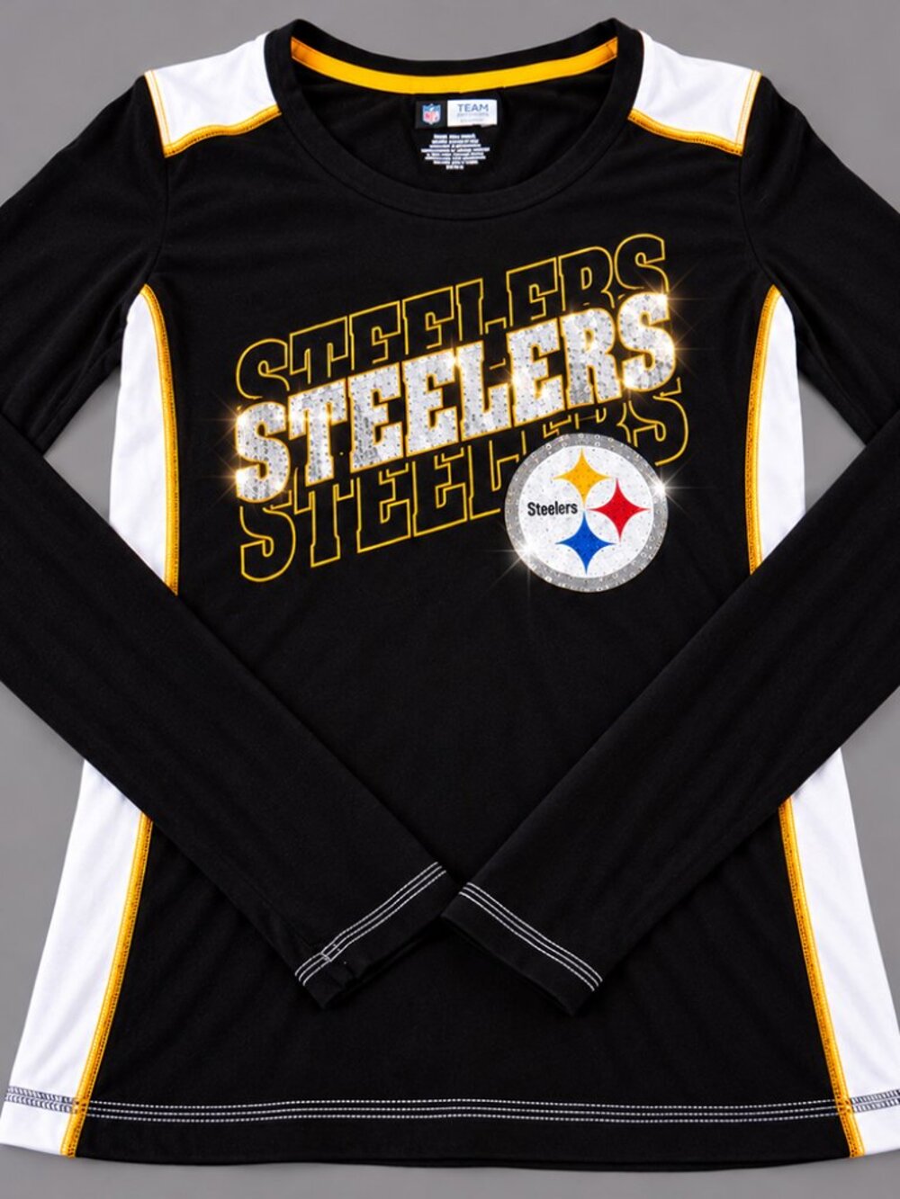 NFL Pittsburgh Steelers L/S 3-D Graphic Top Black M